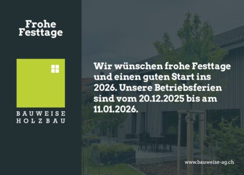 Betriebsferien 20.12.2025-11.1.2026