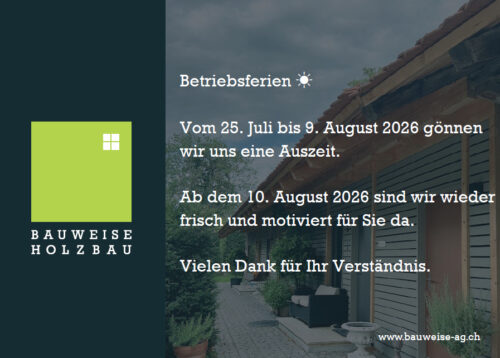 Betriebsferien Sommer 26